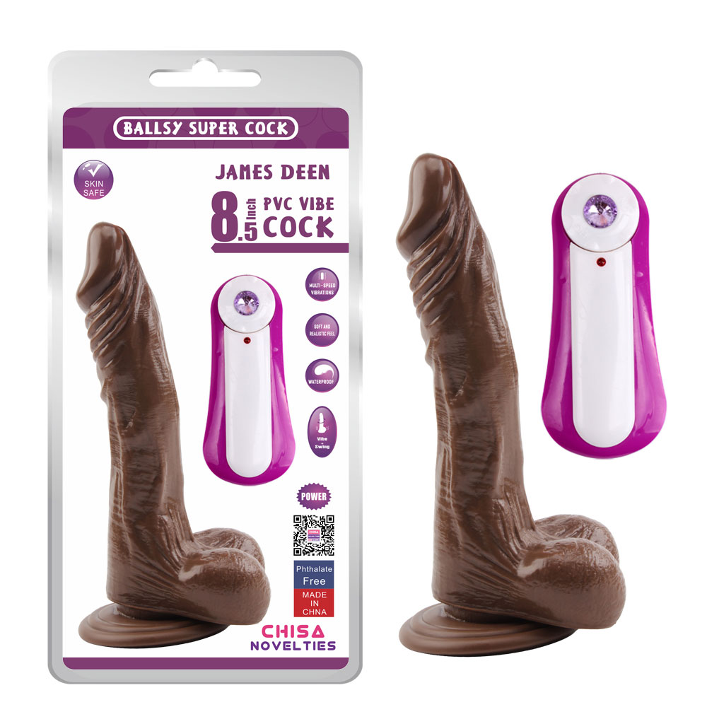 JAMES DEEN 8.5 Vibrerende Dildo-Brun