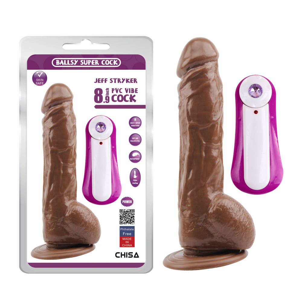 JEFF STRYKER 8.9 Vibrerende Dildo-Brun